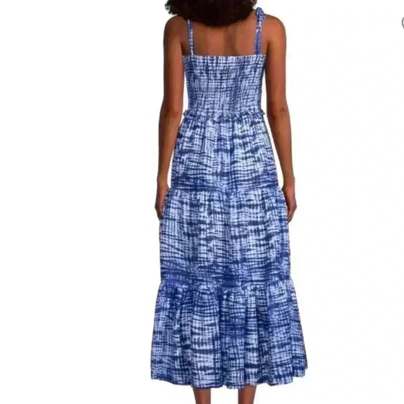 Solid & Striped Indigo Shibori Midi Dress sz L - Picture 3 of 11